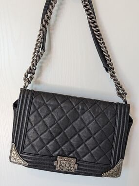 Chanel Black Paris-Dallas Medium Boy Bag- Limited Edition